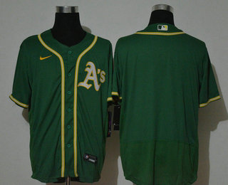 Men's Oakland Athletics Blank Green Stitched MLB Cool Base Nike Jersey