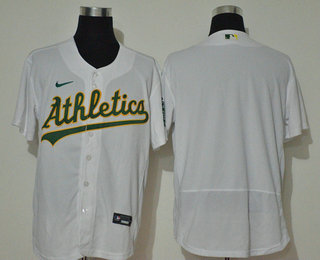 Men's Oakland Athletics Blank White Stitched Stitched MLB Flex Base Nike Jersey