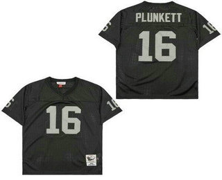 Men's Oakland Raiders #16 Jim Plunkett Black 1980 Throwback Jersey