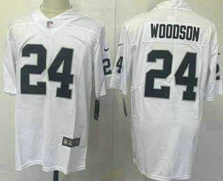 Men's Oakland Raiders #24 Charles Woodson Limited White Vapor Jersey