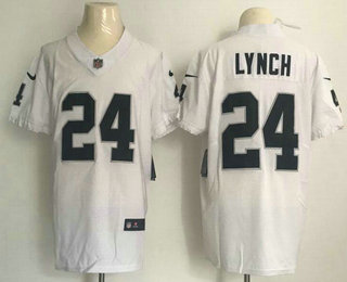 Men's Oakland Raiders #24 Marshawn Lynch White 2017 Vapor Untouchable Stitched NFL Nike Elite Jersey