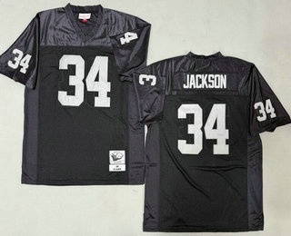 Men's Oakland Raiders #34 Bo Jackson Black 1988 Throwback Jersey