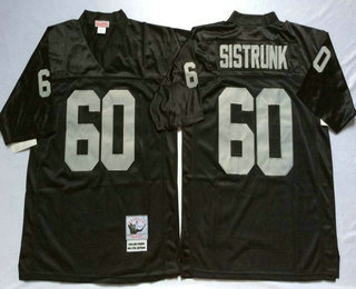 Men's Oakland Raiders #60 Otis Sistrunk Black Throwback Jersey by Mitchell & Ness