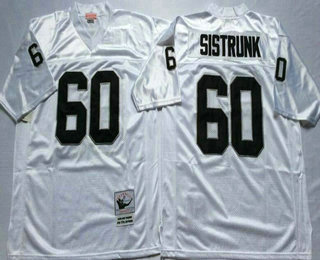 Men's Oakland Raiders #60 Otis Sistrunk White Throwback Stitched NFL Jersey