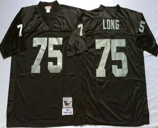 Men's Oakland Raiders #75 Howie Long Black Throwback Jersey by Mitchell & Ness