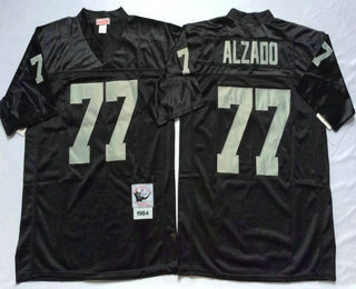 Men's Oakland Raiders #77 Lyle Alzado Black Throwback Jersey by Mitchell & Ness