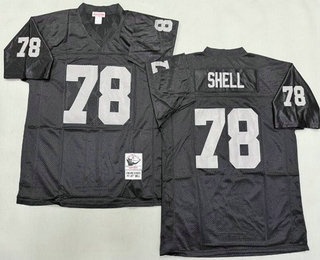 Men's Oakland Raiders #78 Art Shell Black Throwback Jersey