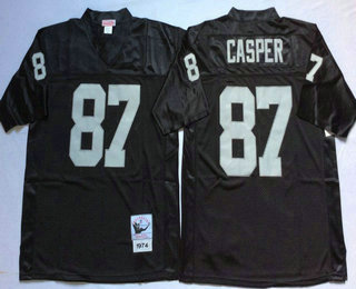 Men's Oakland Raiders #87 Dave Casper Black Throwback Jersey by Mitchell & Ness