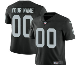 Men's Oakland Raiders Custom Vapor Untouchable Black Team Color NFL Nike Limited Jersey