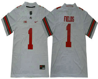 Men's Ohio State Buckeyes #1 Justin Fields White 2017 Vapor Untouchable Stitched Nike NCAA Jersey