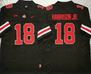 Men's Ohio State Buckeyes #18 Marvin Harrison Jr Black FUSE College Football Jersey