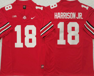 Men's Ohio State Buckeyes #18 Marvin Harrison Jr Red FUSE College Football Jersey