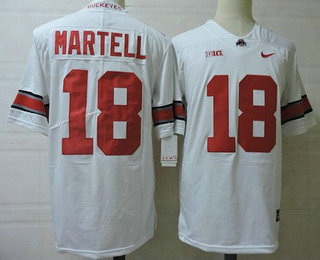 Men's Ohio State Buckeyes #18 Tate Martell White College Football Jersey