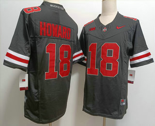 Men's Ohio State Buckeyes #18 Will Howard Black FUSE College Football Jersey