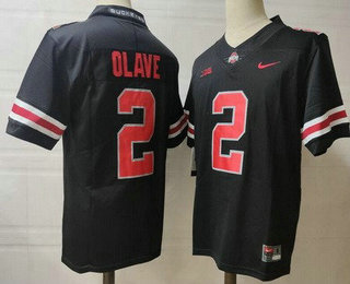 Men's Ohio State Buckeyes #2 Chris Olave Black Red College Football Jersey