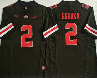 Men's Ohio State Buckeyes #2 Emeka Egbuka Black FUSE College Stitched Jersey