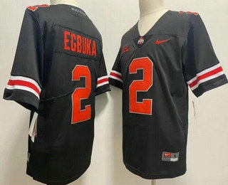 Men's Ohio State Buckeyes #2 Emeka Egbuka Blackout College Football Jersey