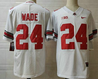 Men's Ohio State Buckeyes #24 Shaun Wade White College Football Jersey