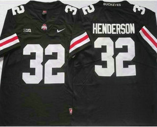 Men's Ohio State Buckeyes #32 TreVeyon Henderson Black White Name 2022 Vapor Untouchable Stitched Nike Jersey