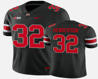 Men's Ohio State Buckeyes #32 TreVeyon Henderson Limited Blackout College Football Jersey