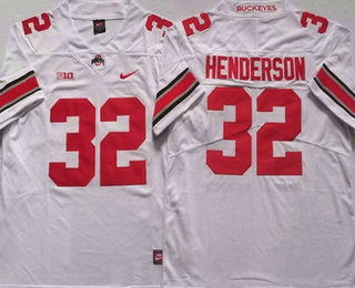 Men's Ohio State Buckeyes #32 TreVeyon Henderson White 2022 Vapor Untouchable Stitched Nike Jersey