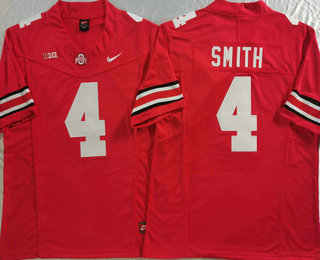 Men's Ohio State Buckeyes #4 Jeremiah Smith Red FUSE College Stitched Jersey