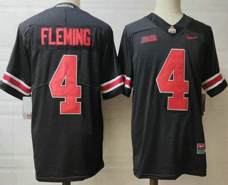 Men's Ohio State Buckeyes #4 Julian Fleming Black College Football Jersey