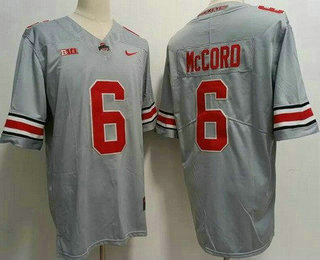 Men's Ohio State Buckeyes #6 Kyle McCord Gray FUSE College Football Jersey