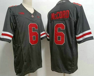 Men's Ohio State Buckeyes #6 Kyle McCord Gray FUSE College Football Jersey