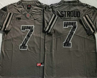 Men's Ohio State Buckeyes #7 CJ Stroud Limited Gray College Football Jersey