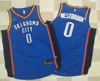 Men's Oklahoma City Thunder #0 Russell Westbrook Royal Blue 2017-2018 Nike Swingman Stitched NBA Jersey