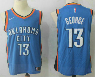 Men's Oklahoma City Thunder #13 Paul George New Royal Blue 2017-2018 Nike Swingman Stitched NBA Jersey