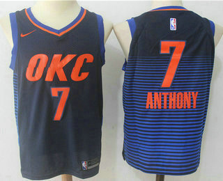 Men's Oklahoma City Thunder #7 Carmelo Anthony Navy Blue 2017-2018 Nike Swingman Stitched NBA Jersey