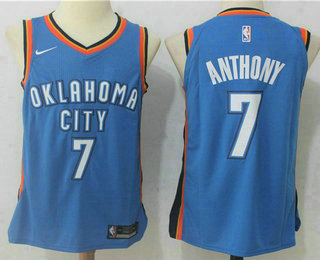 Men's Oklahoma City Thunder #7 Carmelo Anthony New Royal Blue 2017-2018 Nike Swingman Stitched NBA Jersey