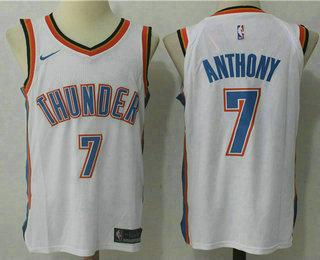 Men's Oklahoma City Thunder #7 Carmelo Anthony New White 2017-2018 Nike Swingman Stitched NBA Jersey