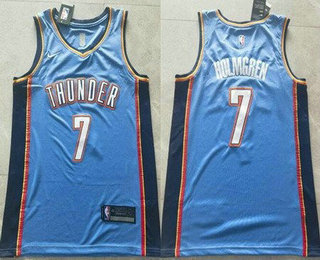 Men's Oklahoma City Thunder #7 Chet Holmgren Blue Icon Swingman Jersey