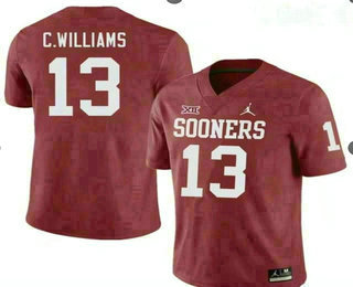 Men's Oklahoma Sooners #13 Caleb Williams Red 2021 Vapor Untouchable Limited Stitched Brand Jordan NCAA Jersey
