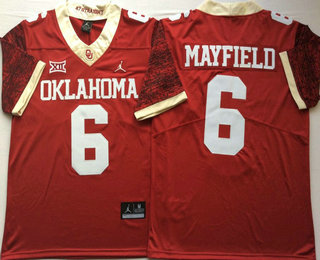 Men's Oklahoma Sooners #6 Baker Mayfield Red 47 Game Winning Streak College 2017 Vapor Untouchable Limited Jersey