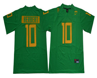 Men's Oregon Ducks #10 Justin Herbert  Vapor Limited Green College Football Stitched NCAA Jersey