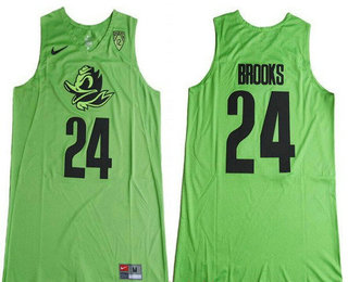Men's Oregon Ducks #24 Dillon Brooks Electric Green College Basketball 2017 Nike Swingman Stitched NCAA Jersey