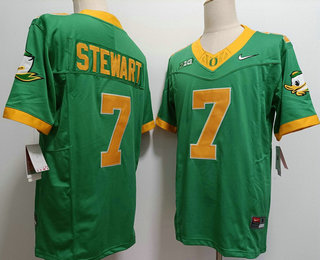 Men's Oregon Ducks #7 Evan Stewart Green 2024 FUSE College Football Jersey