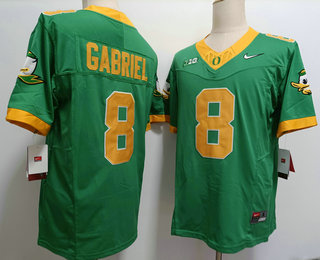 Men's Oregon Ducks #8 Dillon Gabriel Green FUSE College Football Jersey