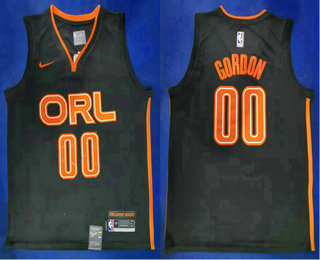 Men's Orlando Magic #00 Aaron Gordon Black 2020 City Edition NBA Swingman Jersey With The Sponsor Logo