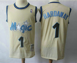 Men's Orlando Magic #1 Tracy McGrady 1993-94 Cream Hardwood Classics Soul Swingman Throwback Jersey