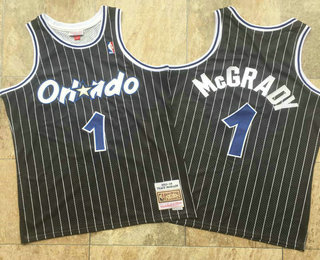 Men's Orlando Magic #1 Tracy McGrady Black 2003-04 Hardwood Classics Swingman Jersey