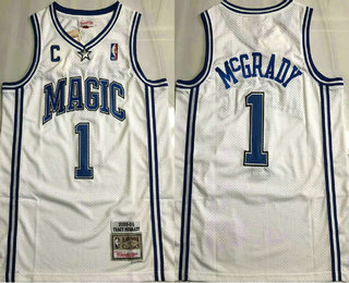Men's Orlando Magic #1 Tracy McGrady White 2003-04 Hollywood Classic AU Jersey
