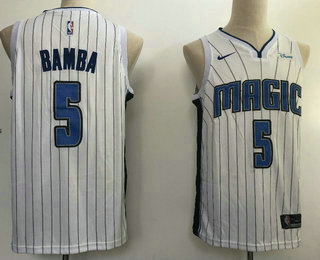 Men's Orlando Magic #5 Mohamed Bamba White 2018 Nike Swingman Printed NBA Jersey