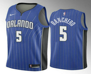 Men's Orlando Magic #5 Paolo Banchero Blue 2022 Draft Basketball Stitched Jersey