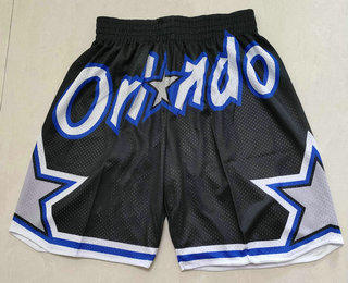 Men's Orlando Magic Black Floral Laser Printing Throwback Shorts