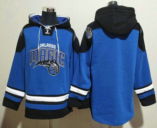 Men's Orlando Magic Blank Blue Ageless Must Have Lace Up Pullover Hoodie